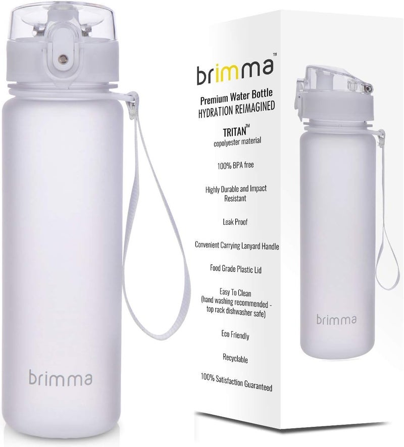 Brimma Premium Sports Water Bottle with Leak Proof Flip Top Lid - Eco Friendly & BPA Free Tritan Plastic - Must Have for The Gym, Yoga, Running, Outdoors, Cycling, and Camping - Image 1